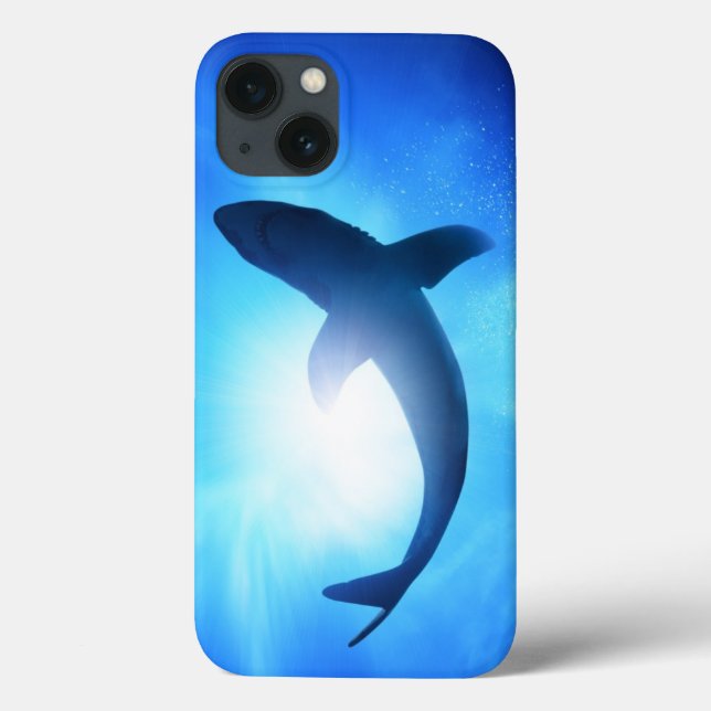Coques Case-Mate iPhone Silhouette de requin d'océan profond (Verso)
