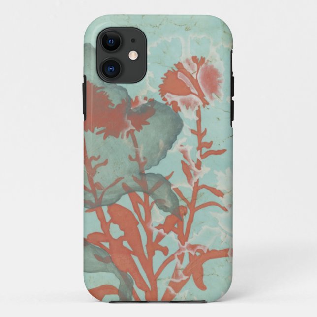 Coques Case-Mate iPhone Silhouette des fleurs rouges sur l'arrière - plan (Dos)