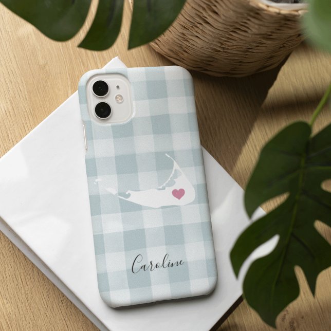 Coques Case-Mate iPhone Silhouette Nantucket sur plaque de menthe rustique (Créateur téléchargé)