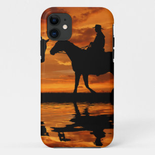 Coque Case-Mate Pour iPhone Silhouette occidentale de cowboy d'équitation de