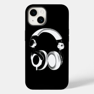 Coques Pour iPhone Silhouette pour casque noir et blanc