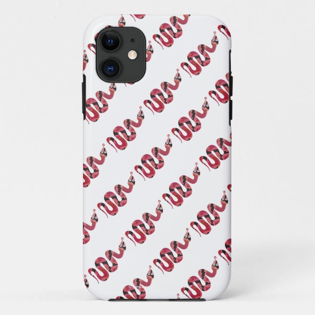 Coques Case-Mate iPhone Silhouettes noires et rouges du serpent (Dos)