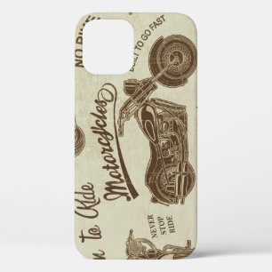 Case-Mate iPhone Case silhouettes vintages de moto : fond transparent