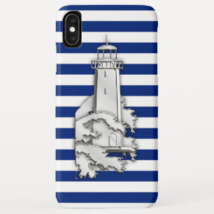 Coques Pour iPhone Silver Chrome comme phare sur les rayures de marin