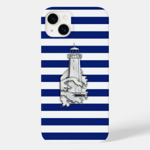 Coques Pour iPhone Silver Chrome comme phare sur les rayures de marin