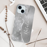 Silver Glitter Glam Bling Personalized