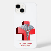 Silver Médicale 3D Caduceus Croix Rouge