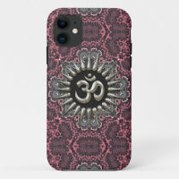Silver Om Vintage rose Damask iPhone 5