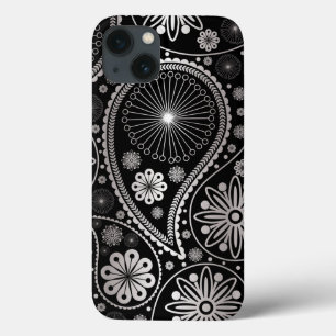 Etui iPhone 13 Silver paisley