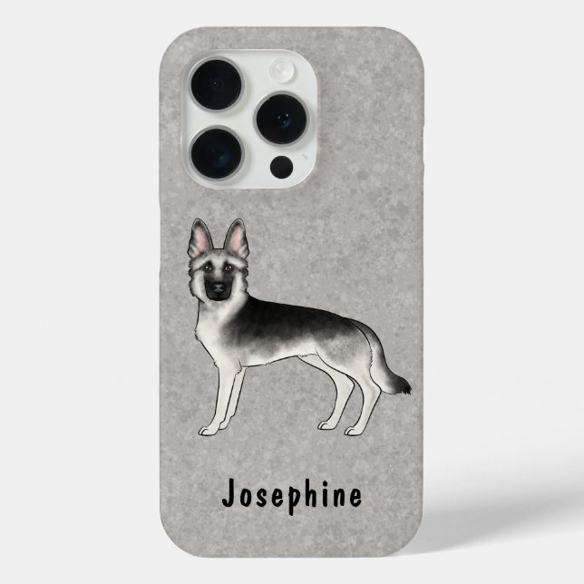 Coques Case-Mate iPhone Silver Sable Chien Berger Allemand Avec Nom Person (Verso)