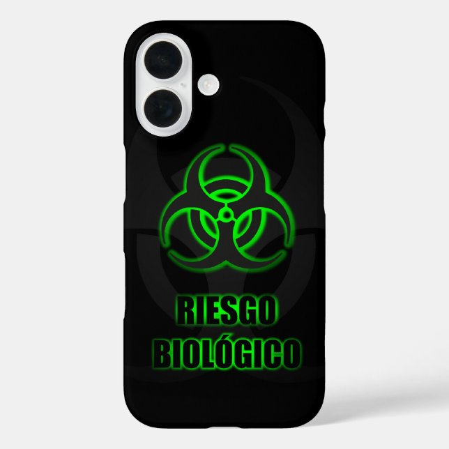 Coques Case-Mate iPhone Símbolo Verde Brillante de Riesgo Biológico (Verso)