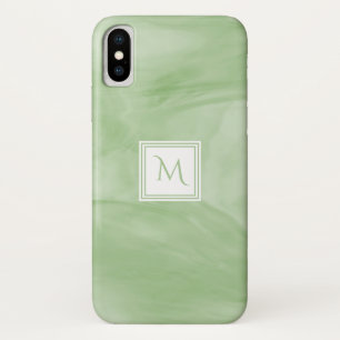 Case-Mate iPhone Case Simple clair vert subtil marbre moderne Monogramme