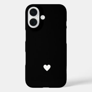 Coque Pour iPhone 16 Simple cœur noir et blanc Amour chic moderne