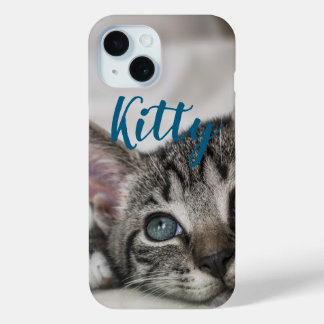 Coque Pour iPhone 15 Simple Custom Pet Name and Photo 