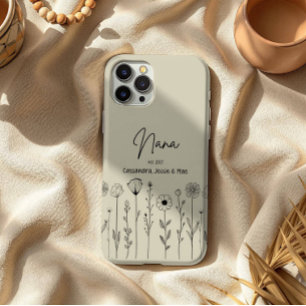 Coque iPhone 15 Pro Max Simple Floral Nana Titre personnalisé