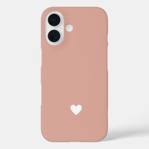 Coque Pour iPhone 16 Simple Heart Blush Rose Amour Moderne Saint-Valent