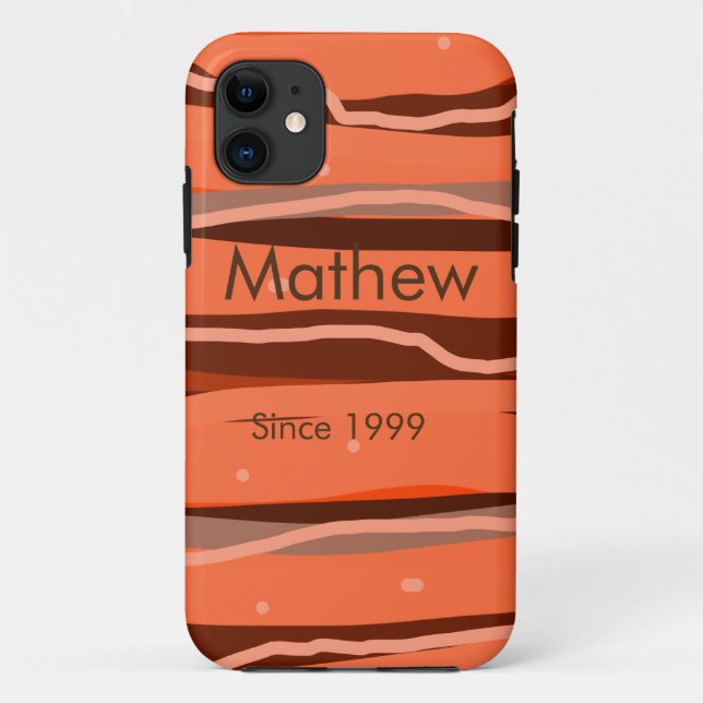 Coques Case-Mate iPhone simple lettre initiale monogramme ajouter nom art  (Dos)