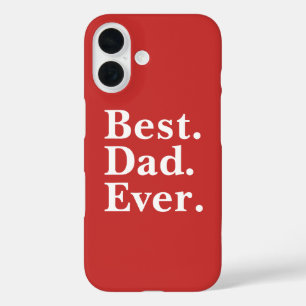 Coque Pour iPhone 16 Simple Meilleur papa Jamais Typographie blanche su