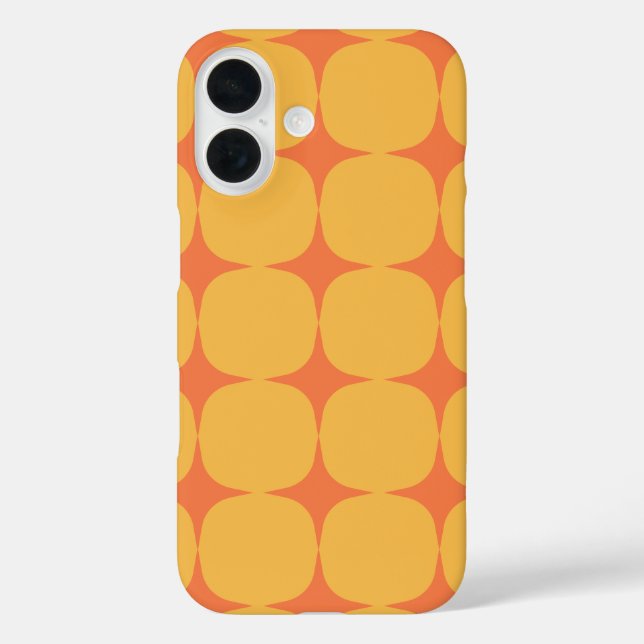 Coques Case-Mate iPhone Simple Mid-Century moderne Jaune Orange Motif (Verso)