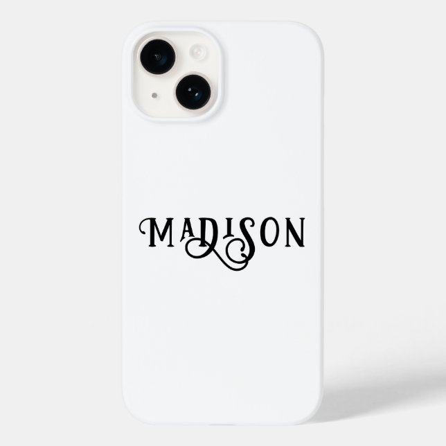 Coques Case-Mate iPhone Simple Moderne Écriture Calligraphique Personnalis (Verso)
