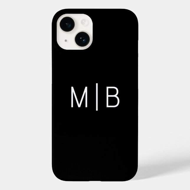 Coques Case-Mate iPhone Simple Moderne Monogramme Initiales Personnalisé (Verso)