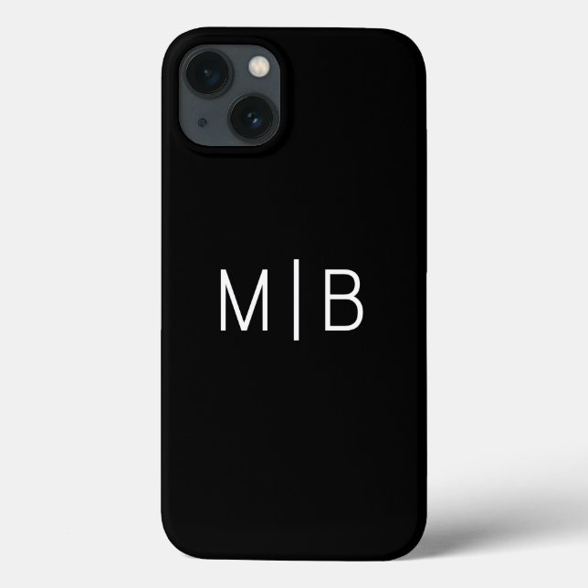 Coques Case-Mate iPhone Simple Moderne Monogramme Initiales Personnalisé (Verso)