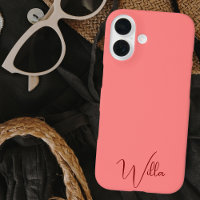 Simple moderne rose et rouge Monogramme élégant