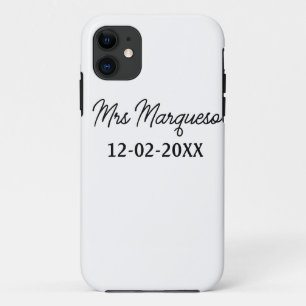 Case-Mate iPhone Case simple monogramme minimal mrs M nom date année Thr