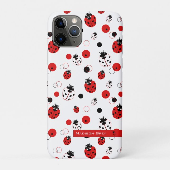 Coques Case-Mate iPhone Simple Motif Ladybug rouge, noir et blanc (Dos)