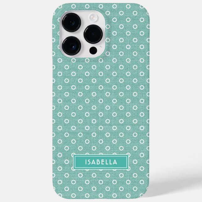 Coques Case-Mate iPhone Simple Motif Vert Moderne Girly Nom élégant (Verso)