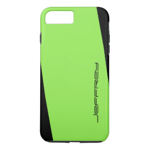 Case-Mate iPhone Case Simple néon vert sur noir, minimaliste, nom