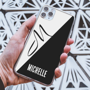 Case-Mate iPhone Case Simple noir & blanc scindé style script Monogram