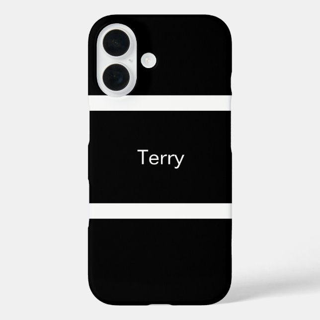 Coques Case-Mate iPhone Simple Noir Et Blanc Personnalisé (Verso)
