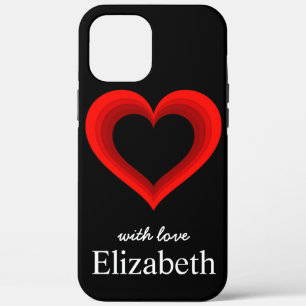 Case-Mate iPhone Case Simple personnalisation Black Red Heart Coque-Mate