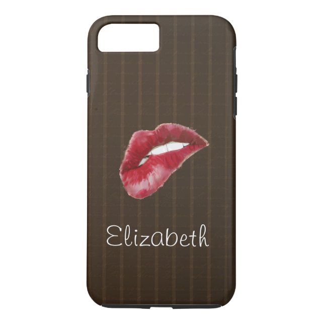 Coques Case-Mate iPhone Simple personnalisation Black Red Lips Coque-Mate  (Dos)