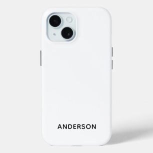 Coque Pour iPhone 15 Simple Personnalisé Blanc Personnalisé