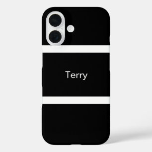 Coque Pour iPhone 16 Simple Personnalisé Noir Et Blanc