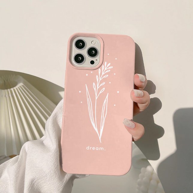 Coques Case-Mate iPhone Simple rose blanc floral esthétique personnalisée (Créateur téléchargé)