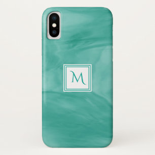 Case-Mate iPhone Case Simple Turquoise Vert subtil marbre Moderne Monogr