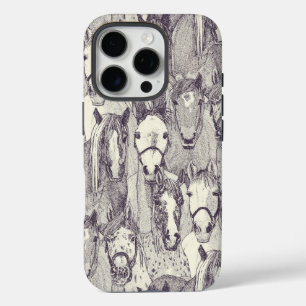 Coques iPhone 16 Pro simplement chevaux mûre perle