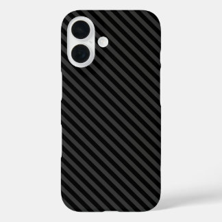 Coque Pour iPhone 16 Simples bandes diagonales noires et fumantes noire