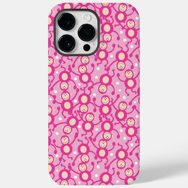Coques Case-Mate iPhone Singes sots en rose Motif Amusants petits (Verso)