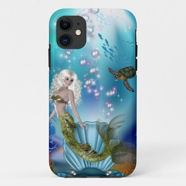 Coques Case-Mate iPhone Sirène et tortue de mer (Dos)