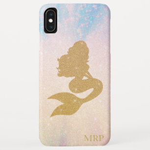 Case-Mate iPhone Case Sirène rose bleue de parties scintillantes d'or
