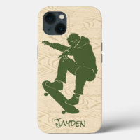 Skateboard Green, Faux Woodgrain