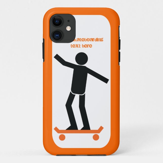 Coques Case-Mate iPhone Skateboardeur sur son skateboard personnalisé (Dos)