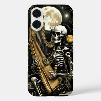 Coque Pour iPhone 16 Skeleton and Harp II