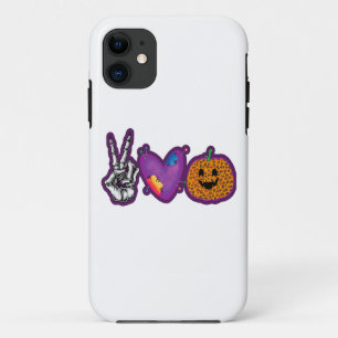Case-Mate iPhone Case Skeleton Citrouille Peace Love Halloween