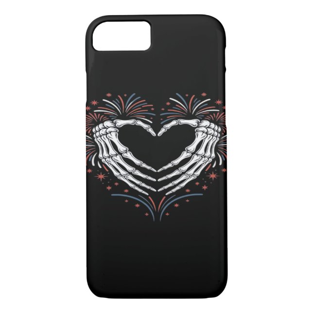 Coques Case-Mate iPhone Skeleton Coeur main 4ème De L'Amérique Patriotique (Dos)