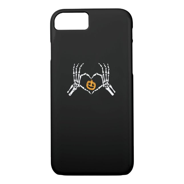 Coques Case-Mate iPhone Skeleton Coeur main Halloween Costume Citrouille (Dos)
